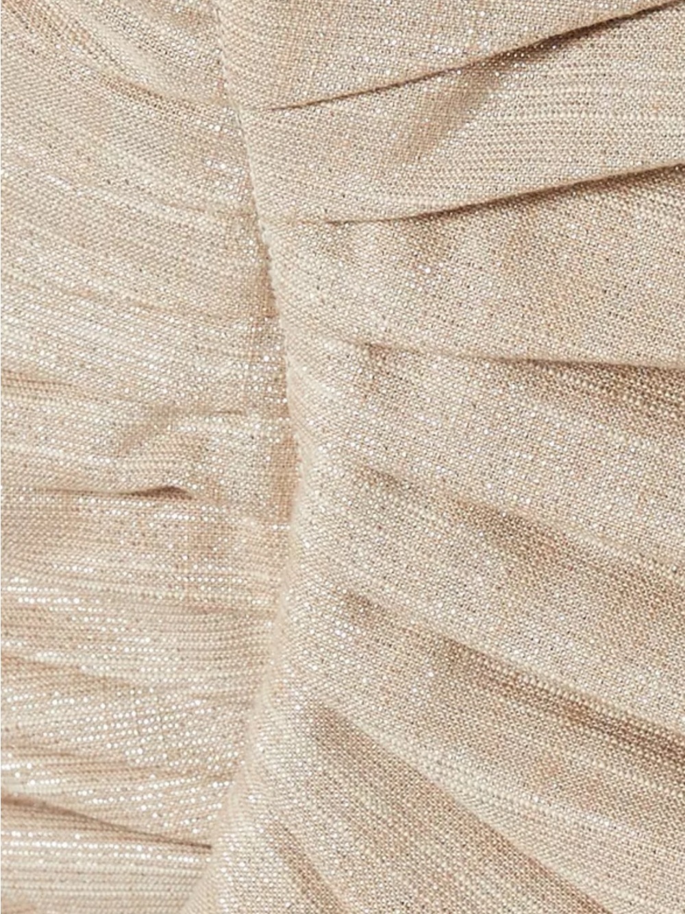 Asymmetrical Cream Ruched High-Slit Midi Skirt - Picture 5 of 7